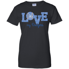 Load image into Gallery viewer, Glitter Love For Los Angeles Dodgers Fans T-Shirt For Women