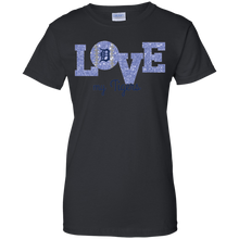 Load image into Gallery viewer, Glitter Love For Detroit Tigers Fans T-Shirt For Women