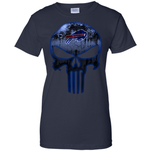 Buffalo Bills Football The Punisher Skull T-Shirt For Women