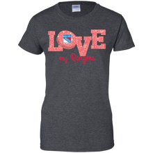 Load image into Gallery viewer, Glitter Love For New York Rangers Fans T-Shirt For Women
