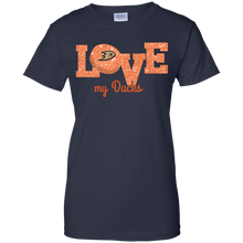Load image into Gallery viewer, Glitter Love For Anaheim Ducks Fans T-Shirt For Women