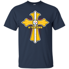 Load image into Gallery viewer, Cross Shirt For Jesus And Pittsburgh Steelers Fans T - Shirt For Men