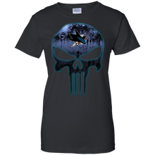 Load image into Gallery viewer, San Jose Sharks Hockey The Punisher Skull T-Shirt For Women