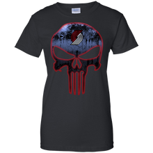 Load image into Gallery viewer, Portland Trail Blazers Basketball The Punisher Skull T-Shirt For Women