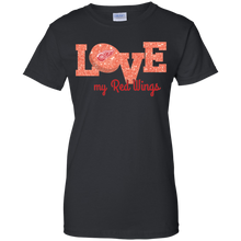 Load image into Gallery viewer, Glitter Love For Detroit Red Wings Fans T-Shirt For Women