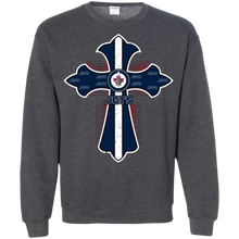 Load image into Gallery viewer, Cross Shirt For Jesus And Winnipeg Jets Fans Sweatshirt