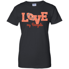 Load image into Gallery viewer, Glitter Love For Cincinnati Bengals Fans T-Shirt For Women