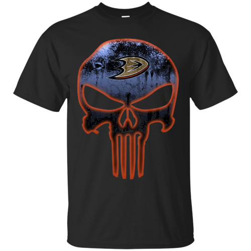 Anaheim Ducks Hockey The Punisher Skull T - Shirt For Men