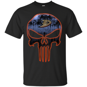 Anaheim Ducks Hockey The Punisher Skull T - Shirt For Men