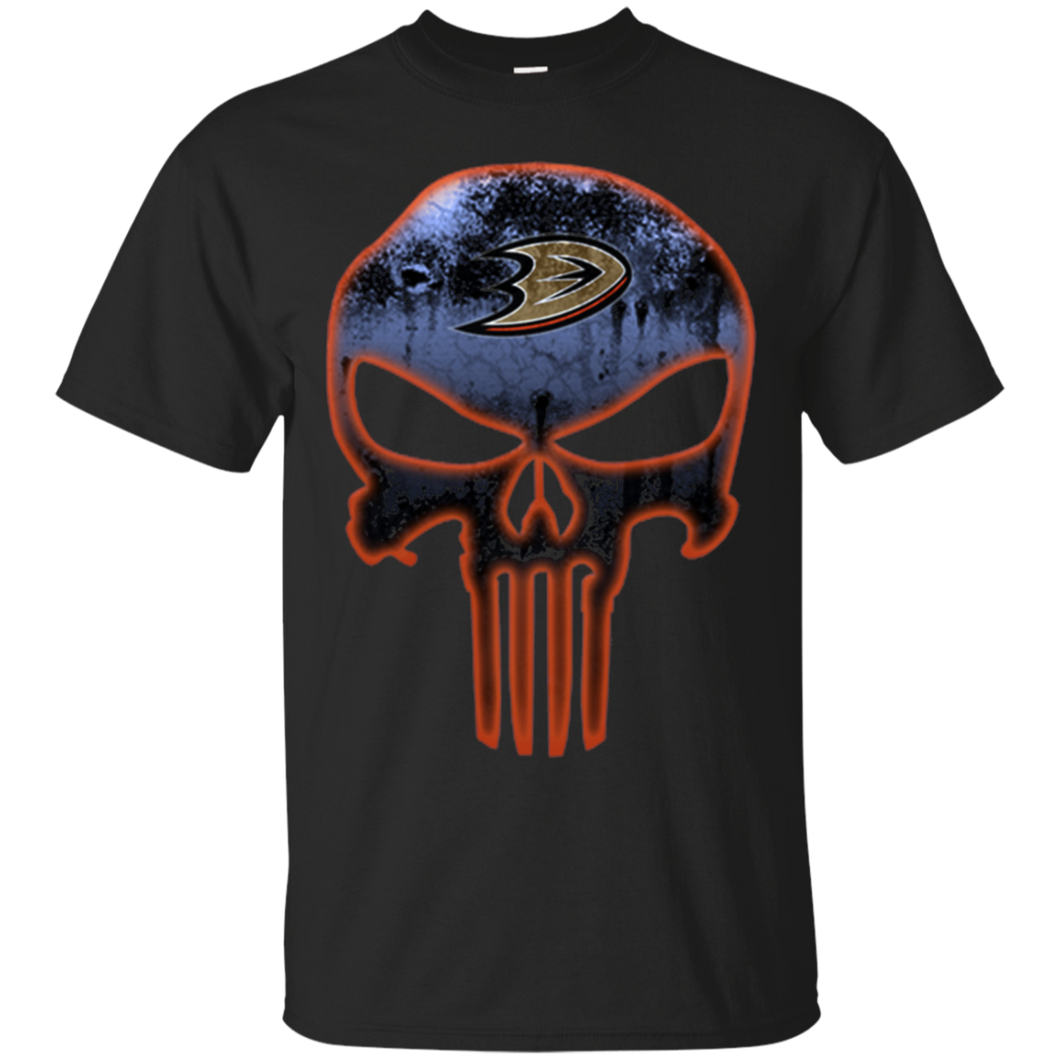 Anaheim Ducks Hockey The Punisher Skull T - Shirt For Men