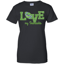 Load image into Gallery viewer, Glitter Love For Seattle Seahawks Fans T-Shirt For Women