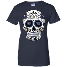 Load image into Gallery viewer, Washington Huskies Sugar Skull T-Shirt For Women