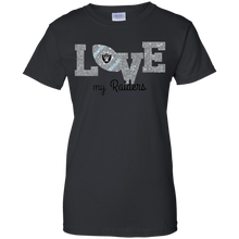 Load image into Gallery viewer, Glitter Love For Oakland Raiders Fans T-Shirt For Women