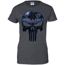 Load image into Gallery viewer, Notre Dame Fighting Irish Football The Punisher Skull T-Shirt For Women