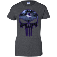 Load image into Gallery viewer, Abilene Christian Wildcats Football The Punisher Skull T-Shirt For Women