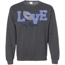 Load image into Gallery viewer, Glitter Love For Los Angeles Rams Fans Sweatshirt