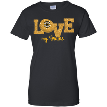 Load image into Gallery viewer, Glitter Love For Boston Bruins Fans T-Shirt For Women