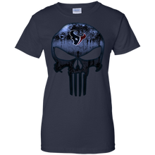 Load image into Gallery viewer, Houston Texans Football The Punisher Skull T-Shirt For Women