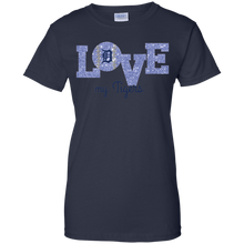 Load image into Gallery viewer, Glitter Love For Detroit Tigers Fans T-Shirt For Women