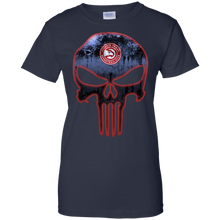 Load image into Gallery viewer, Atlanta Hawks Basketball The Punisher Skull T-Shirt For Women