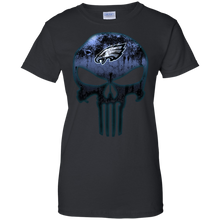 Load image into Gallery viewer, Philadelphia Eagles Football The Punisher Skull T-Shirt For Women
