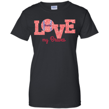 Load image into Gallery viewer, Glitter Love For Atlanta Braves Fans T-Shirt For Women