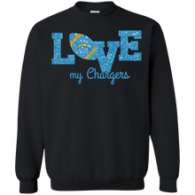 Load image into Gallery viewer, Glitter Love For Los Angeles Chargers Fans Sweatshirt