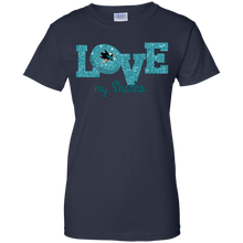 Load image into Gallery viewer, Glitter Love For San Jose Sharks Fans T-Shirt For Women