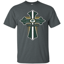 Load image into Gallery viewer, Cross Shirt For Jesus And Green Bay Packers Fans T - Shirt For Men