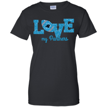 Load image into Gallery viewer, Glitter Love For Carolina Panthers Fans T-Shirt For Women