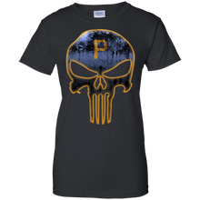 Load image into Gallery viewer, Pittsburgh Pirates Baseball The Punisher Skull T-Shirt For Women