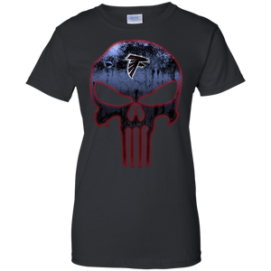 Atlanta Falcons Football The Punisher Skull T-Shirt For Women