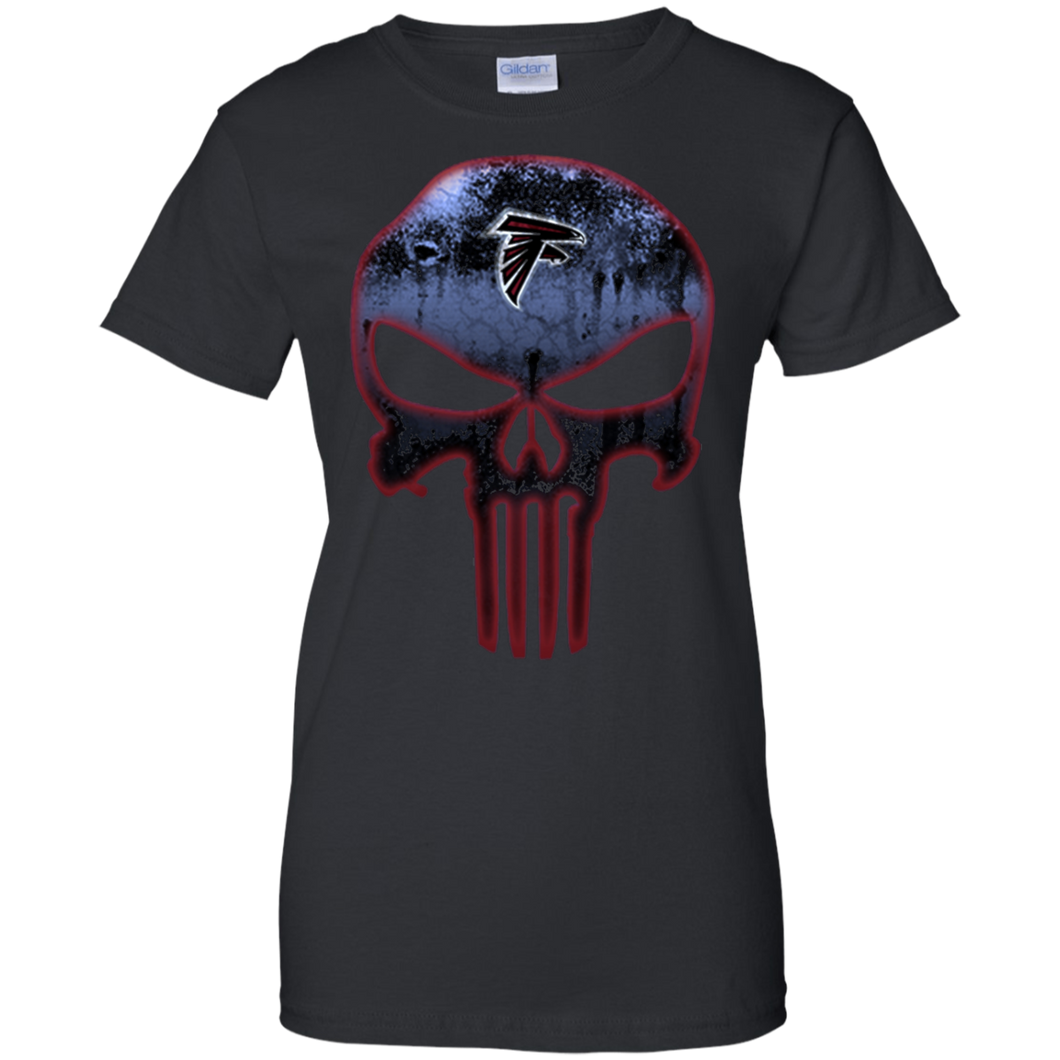 Atlanta Falcons Football The Punisher Skull T-Shirt For Women