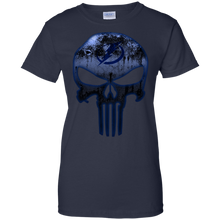 Load image into Gallery viewer, Tampa Bay Lightning Hockey The Punisher Skull T-Shirt For Women