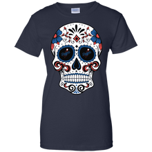 Load image into Gallery viewer, Los Angeles Dodgers Sugar Skull T-Shirt For Women