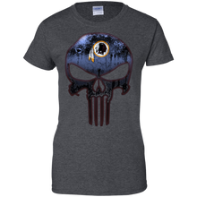 Load image into Gallery viewer, Washington Redskins Football The Punisher Skull T-Shirt For Women