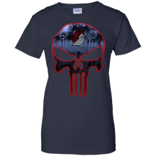 Load image into Gallery viewer, Portland Trail Blazers Basketball The Punisher Skull T-Shirt For Women