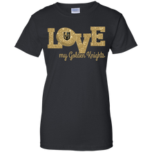 Load image into Gallery viewer, Glitter Love For Vegas Golden Knights Fans T-Shirt For Women
