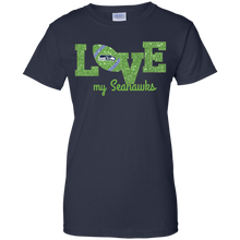 Load image into Gallery viewer, Glitter Love For Seattle Seahawks Fans T-Shirt For Women