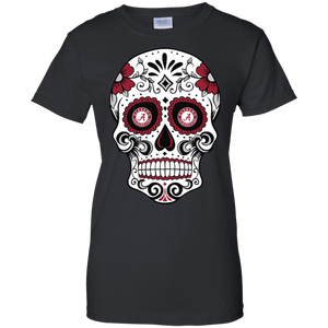 Alabama Crimson Sugar Skull T-Shirt For Women