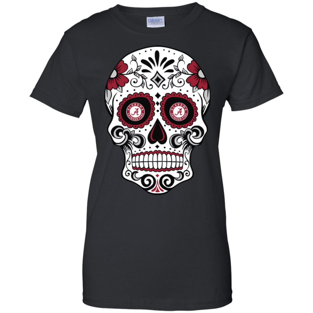 Alabama Crimson Sugar Skull T-Shirt For Women