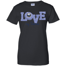 Load image into Gallery viewer, Glitter Love For Buffalo Sabres Fans T-Shirt For Women