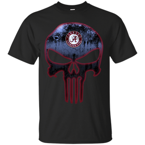 Alabama Crimson Football The Punisher Skull T - Shirt For Men