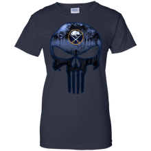 Load image into Gallery viewer, Buffalo Sabres Hockey The Punisher Skull T-Shirt For Women