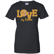Load image into Gallery viewer, Glitter Love For Los Angeles Lakers Fans T-Shirt For Women