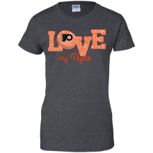 Load image into Gallery viewer, Glitter Love For Philadelphia Flyers Fans T-Shirt For Women