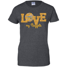 Load image into Gallery viewer, Glitter Love For Denver Nuggets Fans T-Shirt For Women