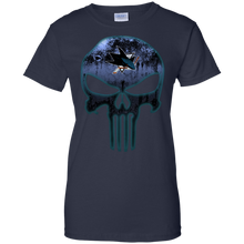 Load image into Gallery viewer, San Jose Sharks Hockey The Punisher Skull T-Shirt For Women