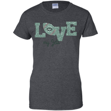 Load image into Gallery viewer, Glitter Love For New York Jets Fans T-Shirt For Women