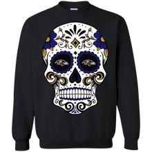 Load image into Gallery viewer, Baltimore Ravens Sugar Skull Sweatshirt